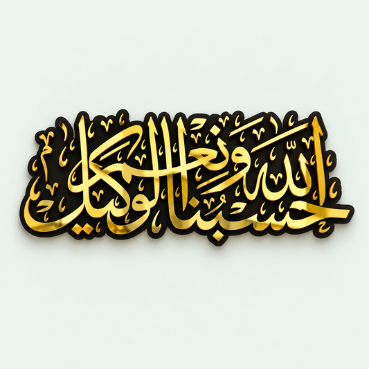 Hasbunallah O Wanaimail Wakeel Wooden Islamic Calligraphy Wall Art