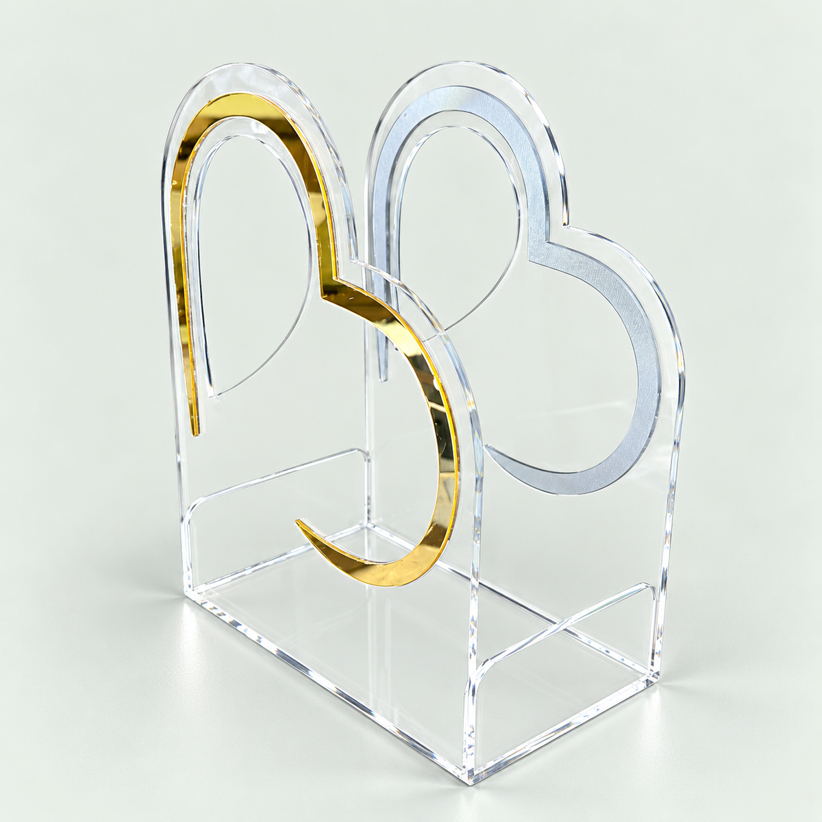 Transparent Acrylic Handbag with Golden and Silver Mirror Design – Premium Designer Bag