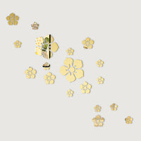 Flower Art 3D Mirror Wall Stickers Modern Ceramic