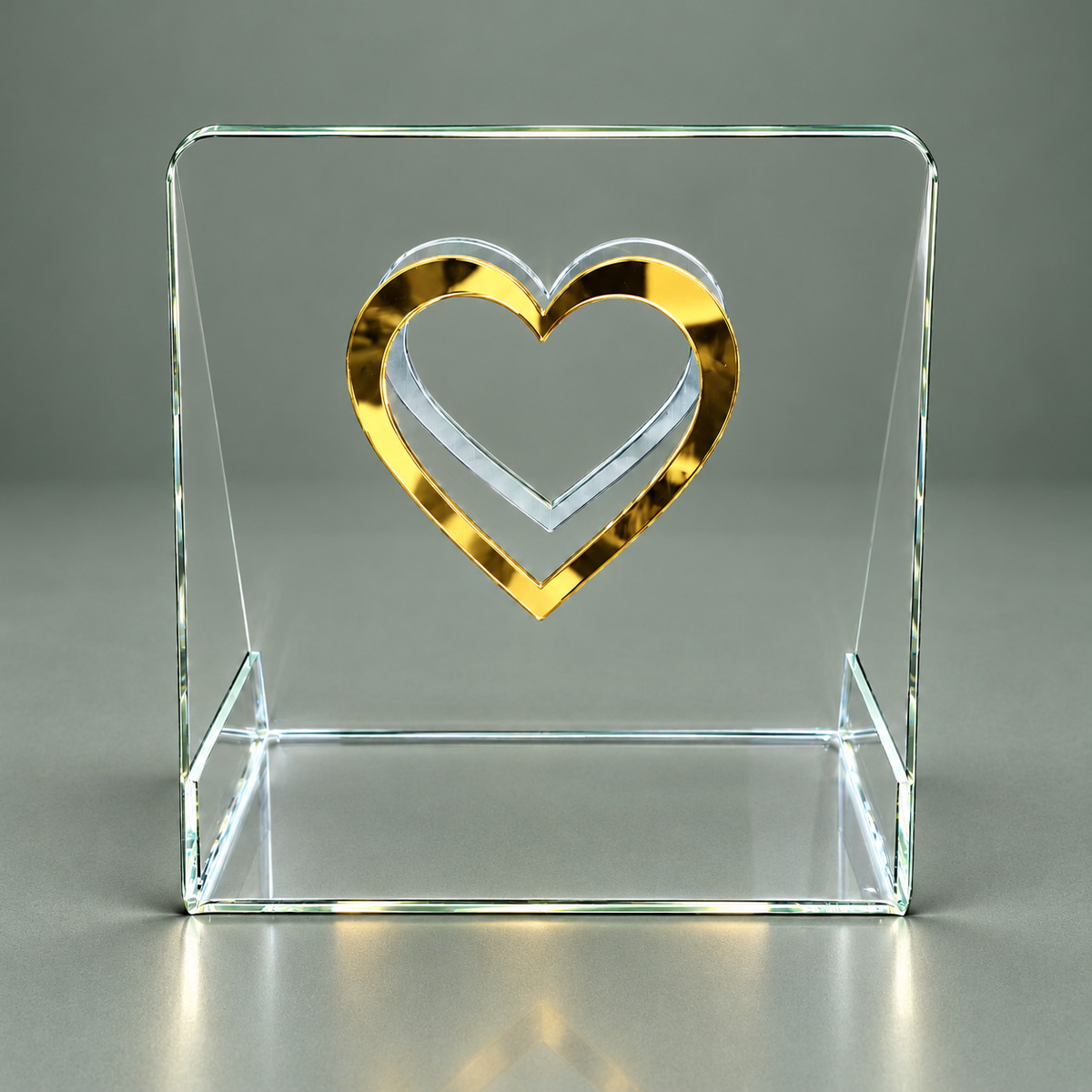 Transparent Acrylic Handbag with Golden Heart Design – Premium Designer Bag