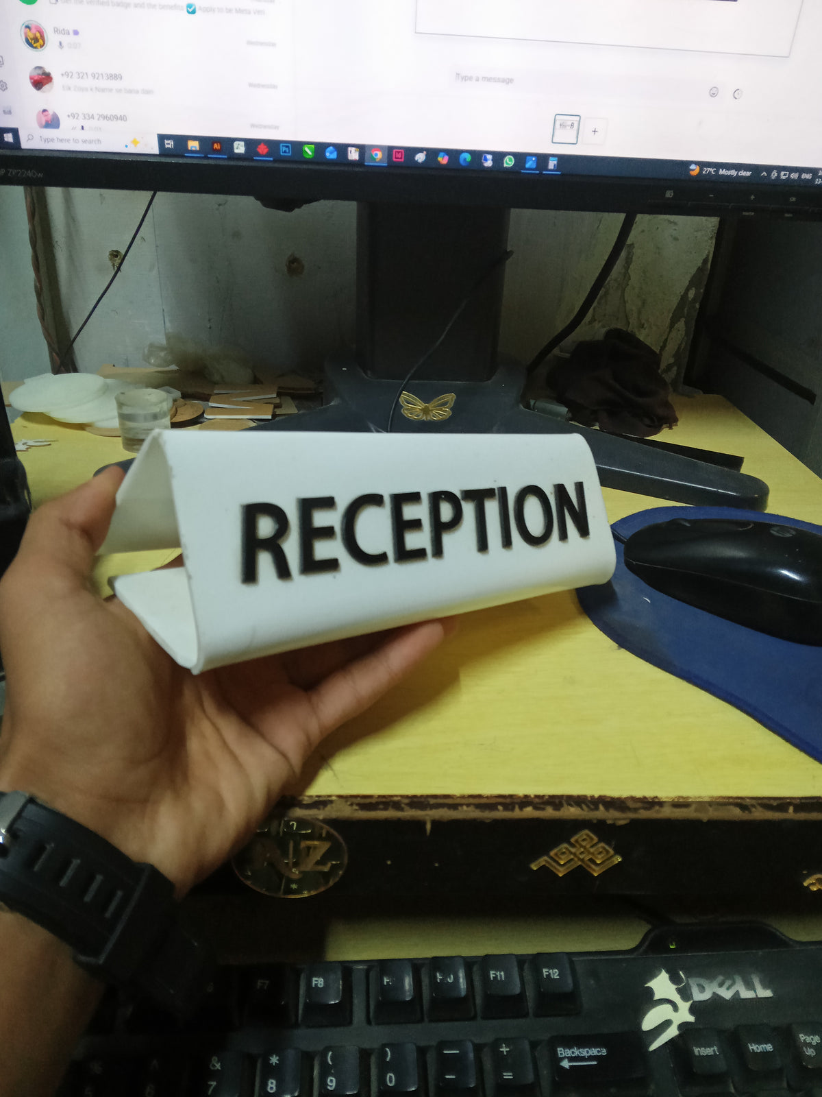 Custom Acrylic Reception Desk Name Plate