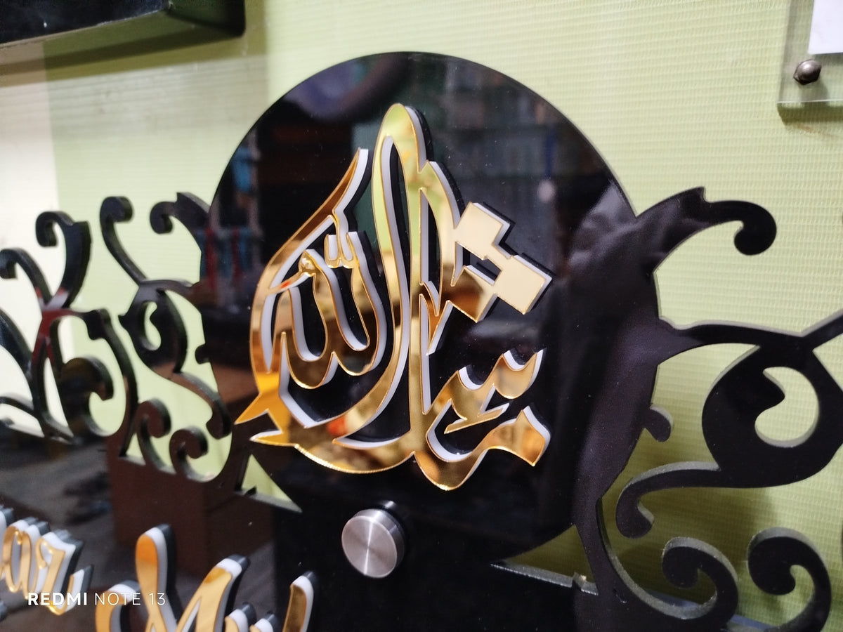 Custom Acrylic House Name Plate with Golden 3D Lettering