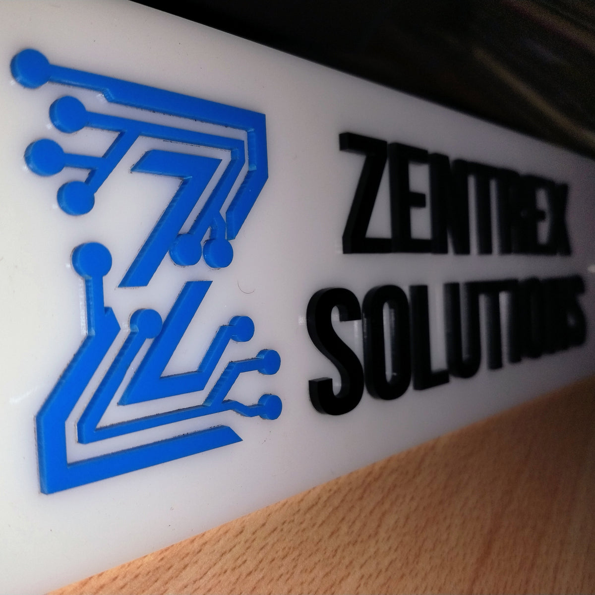 Custom Acrylic Office Name Plate with 3D Logo