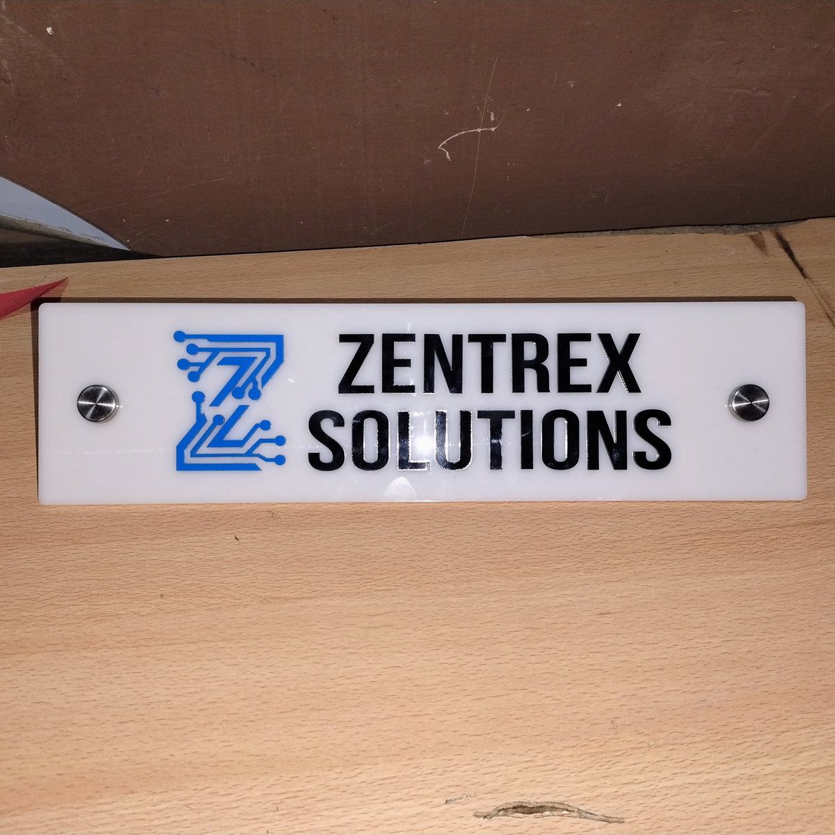 Custom Acrylic Office Name Plate with 3D Logo