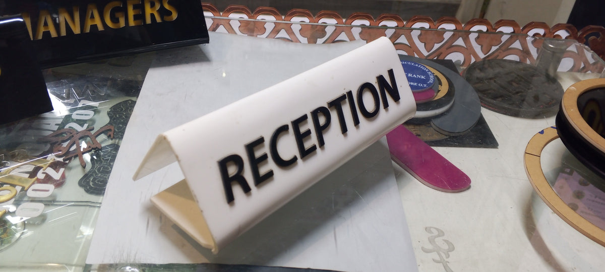 Custom Acrylic Reception Desk Name Plate