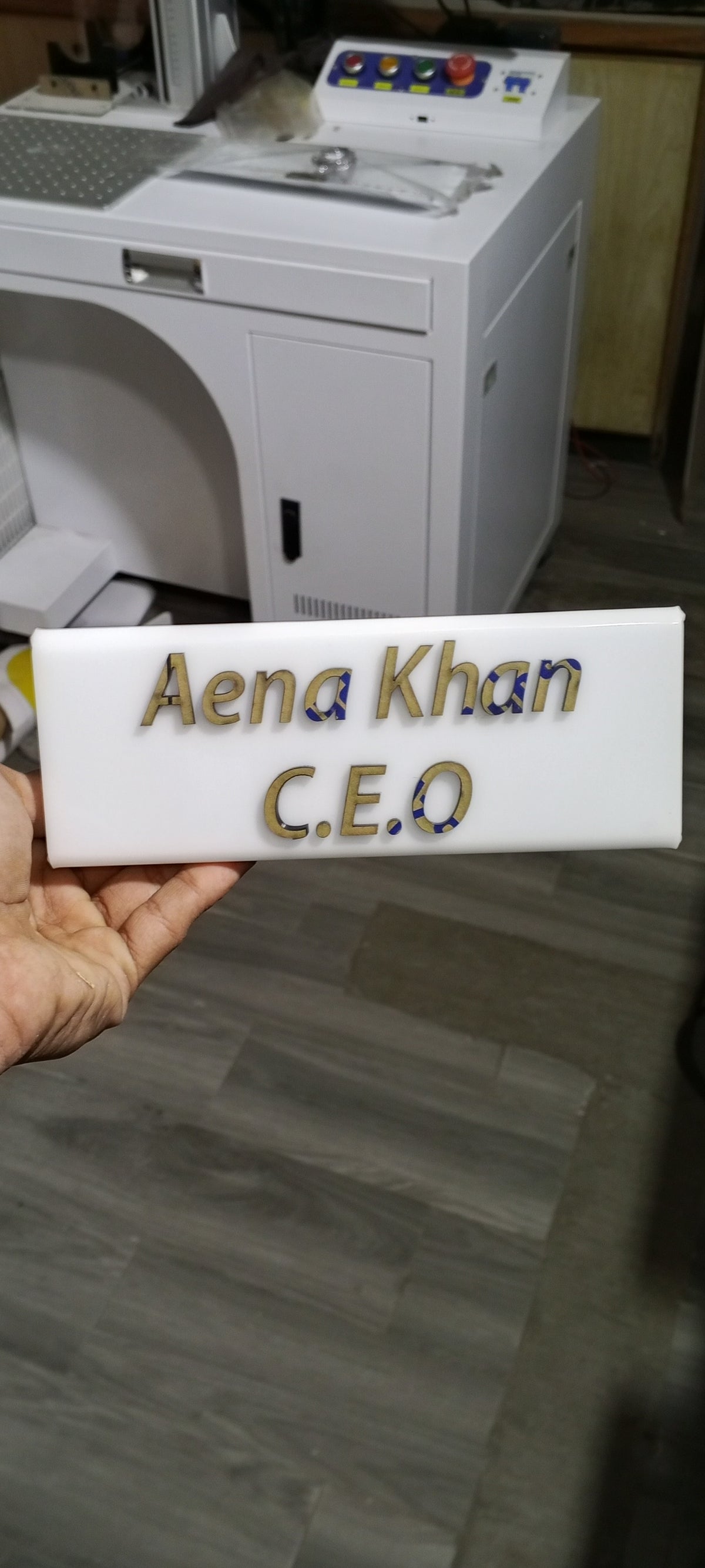 Custom Acrylic Reception Desk Name Plate