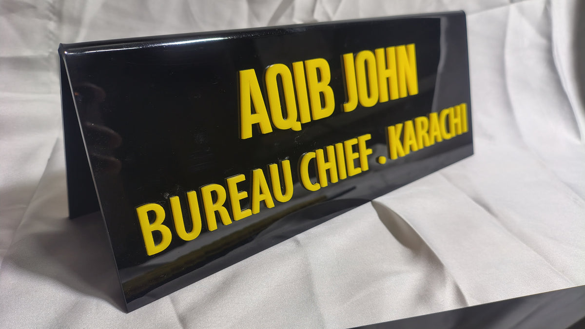 Custom Acrylic Reception Desk Name Plate
