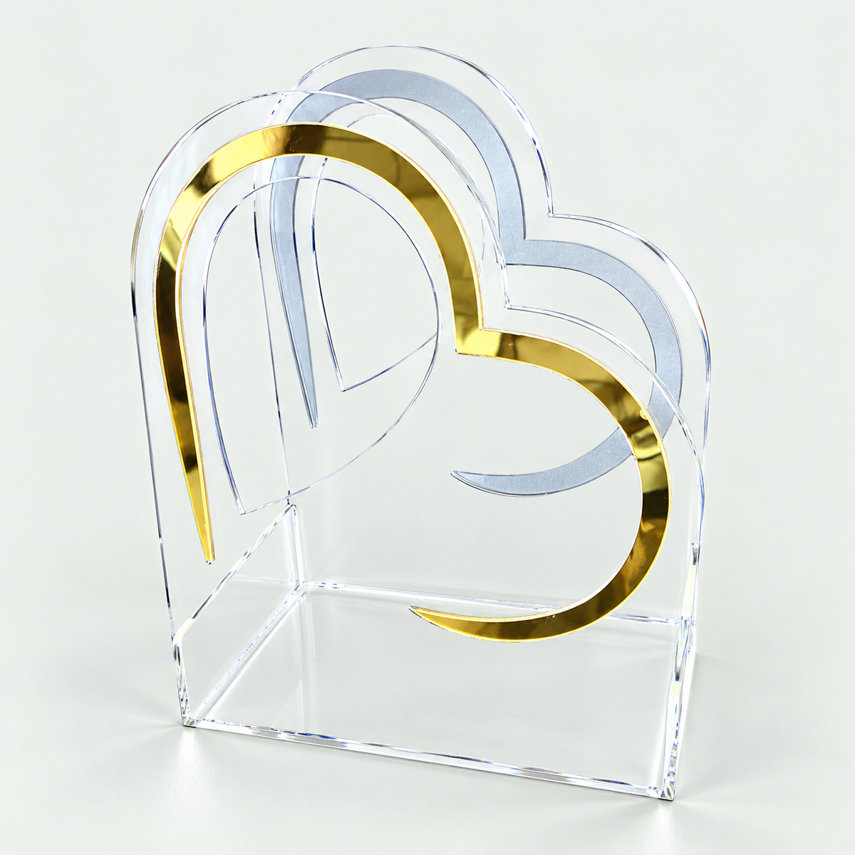 Transparent Acrylic Handbag with Golden and Silver Mirror Design – Premium Designer Bag