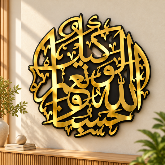 HasbunAllah - Wooden Islamic Calligraphy Wall Art