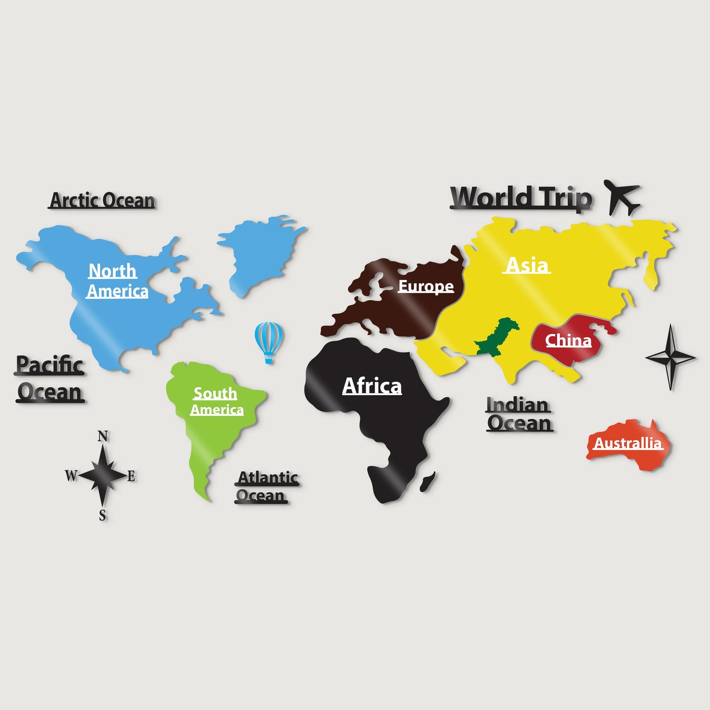 World Map with Colors