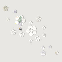 Flower Art 3D Mirror Wall Stickers Modern Ceramic