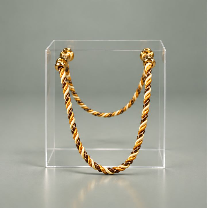 Transparent Acrylic Handbag with Twisted Golden Rope Handles – Premium Designer Bag