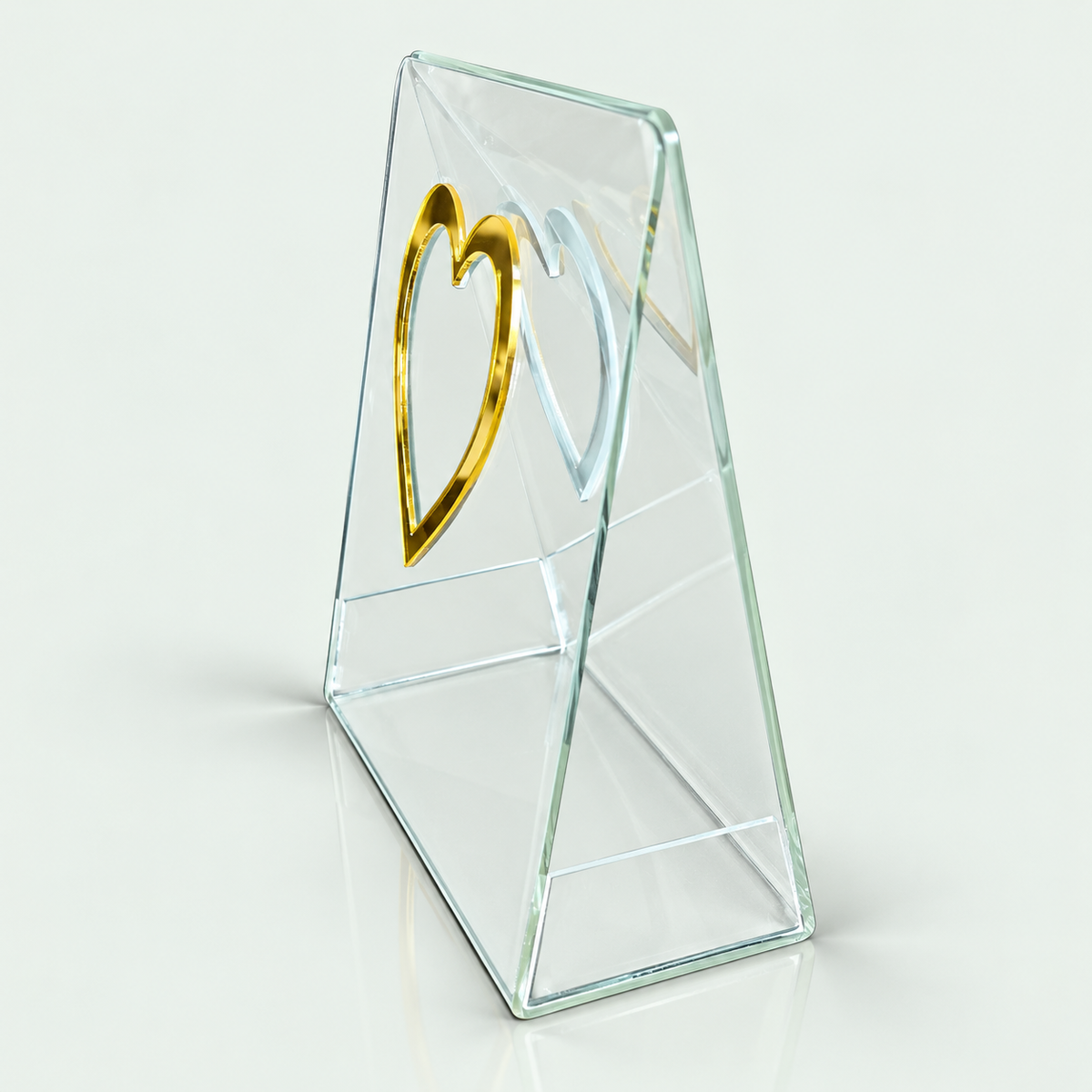 Transparent Acrylic Handbag with Golden Heart Design – Premium Designer Bag