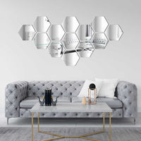 Golden or Silver Hexagon Mirror Wall Décor in Acrylic